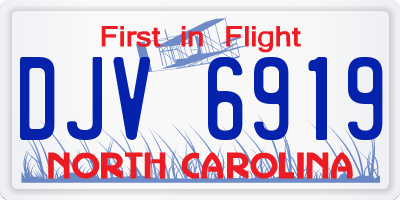 NC license plate DJV6919