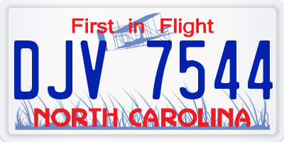 NC license plate DJV7544