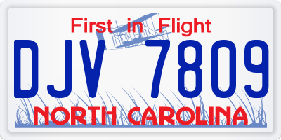NC license plate DJV7809