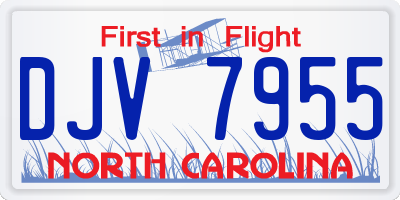 NC license plate DJV7955