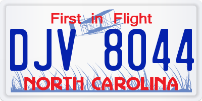 NC license plate DJV8044