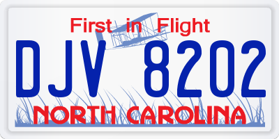 NC license plate DJV8202