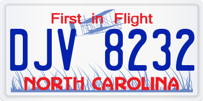 NC license plate DJV8232