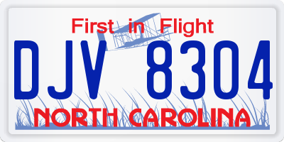 NC license plate DJV8304