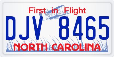 NC license plate DJV8465