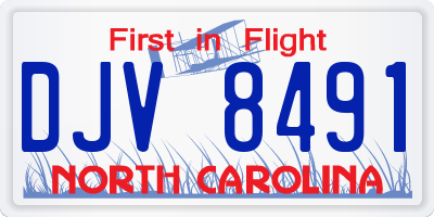 NC license plate DJV8491