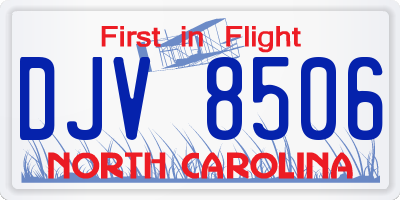 NC license plate DJV8506