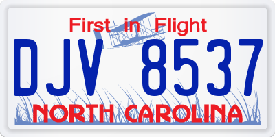 NC license plate DJV8537