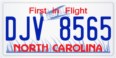 NC license plate DJV8565
