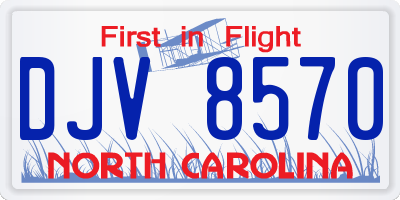 NC license plate DJV8570