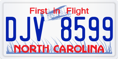 NC license plate DJV8599
