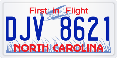 NC license plate DJV8621