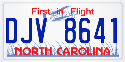 NC license plate DJV8641