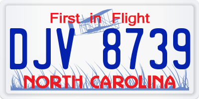 NC license plate DJV8739
