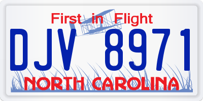 NC license plate DJV8971