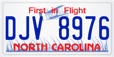 NC license plate DJV8976
