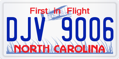 NC license plate DJV9006