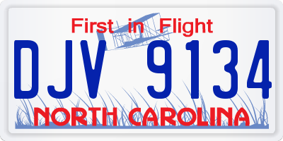 NC license plate DJV9134