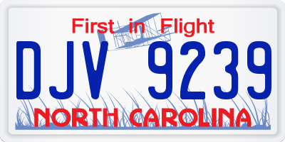 NC license plate DJV9239