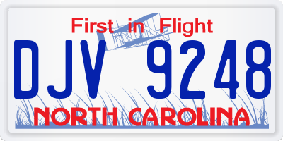 NC license plate DJV9248