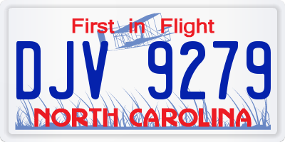 NC license plate DJV9279