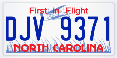 NC license plate DJV9371