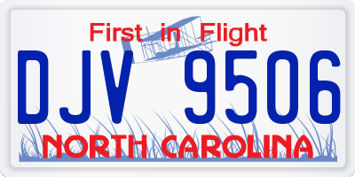 NC license plate DJV9506