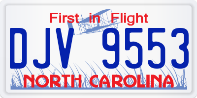 NC license plate DJV9553