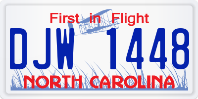 NC license plate DJW1448