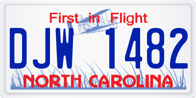 NC license plate DJW1482