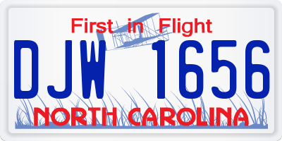 NC license plate DJW1656