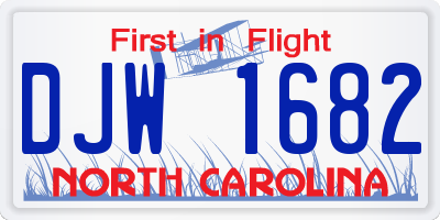 NC license plate DJW1682