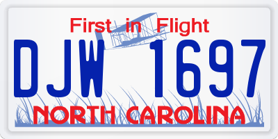 NC license plate DJW1697