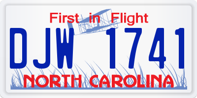 NC license plate DJW1741