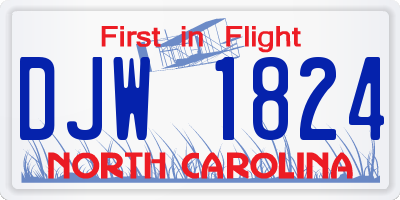 NC license plate DJW1824