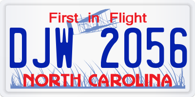NC license plate DJW2056