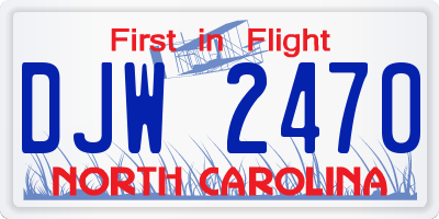 NC license plate DJW2470