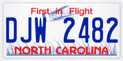 NC license plate DJW2482