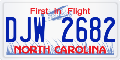 NC license plate DJW2682