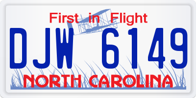 NC license plate DJW6149