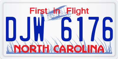 NC license plate DJW6176