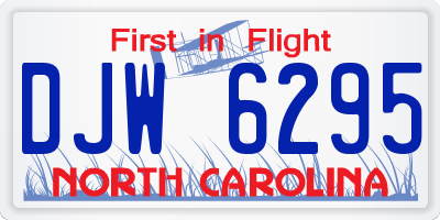 NC license plate DJW6295