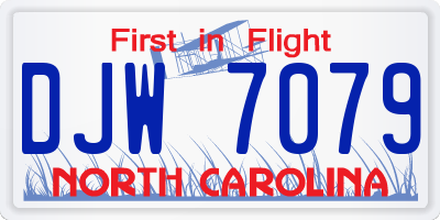 NC license plate DJW7079