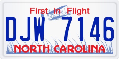 NC license plate DJW7146