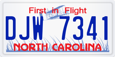 NC license plate DJW7341