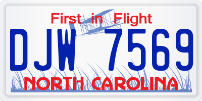 NC license plate DJW7569