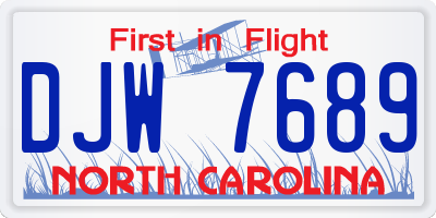 NC license plate DJW7689