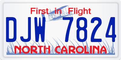 NC license plate DJW7824