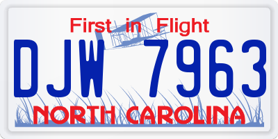 NC license plate DJW7963