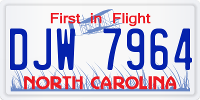 NC license plate DJW7964